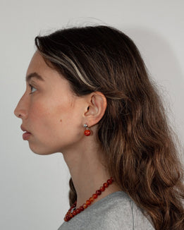 'Agnes' Red Agate Earrings