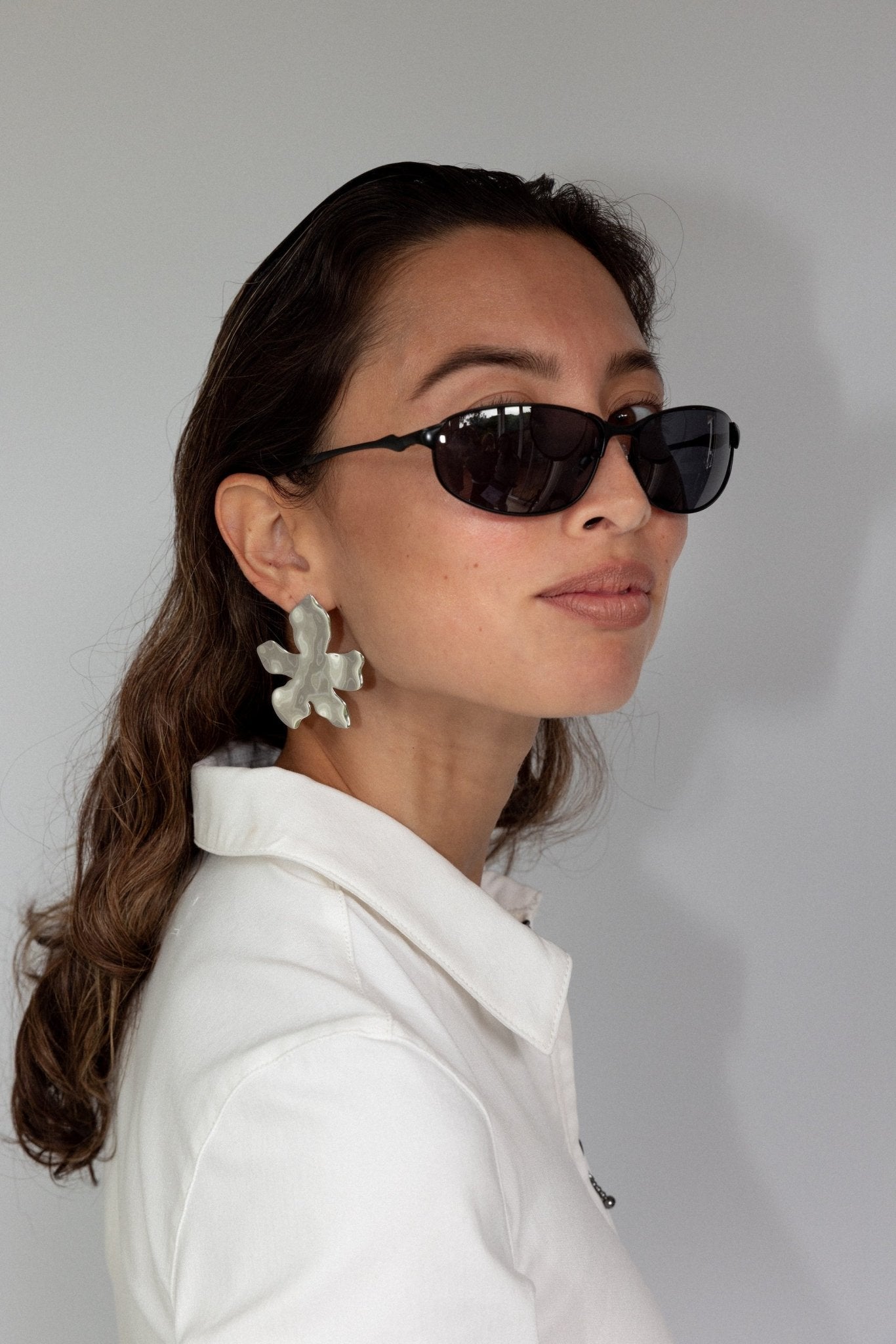 'Fleur' Form Earrings - Lines & Current