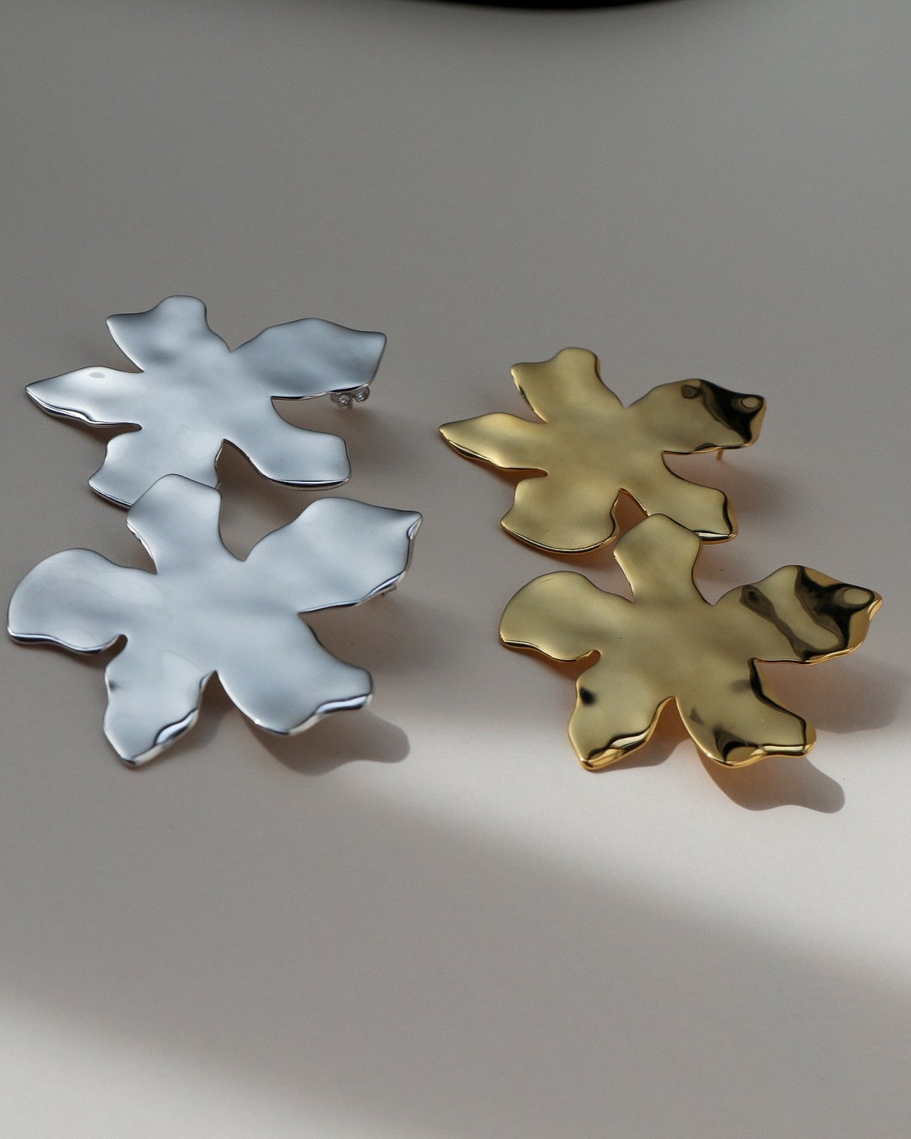'Fleur' Form Earrings - Lines & Current
