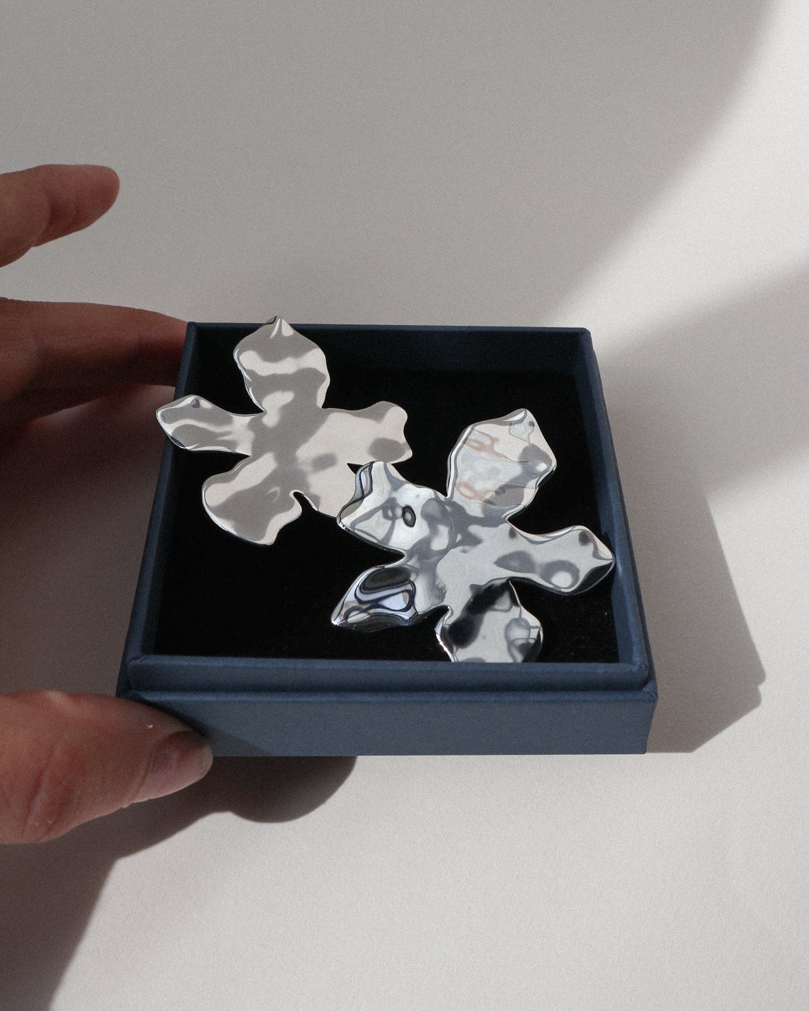 'Fleur' Form Earrings - Lines & Current