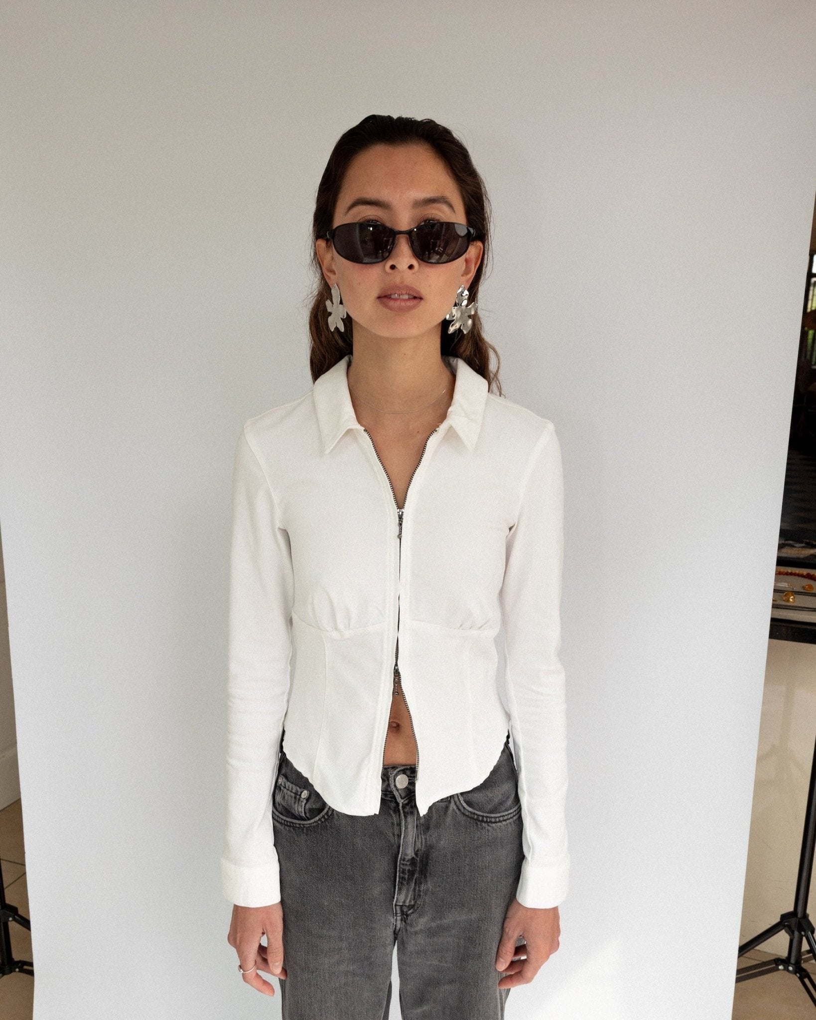 'Fleur' Form Earrings - Lines & Current