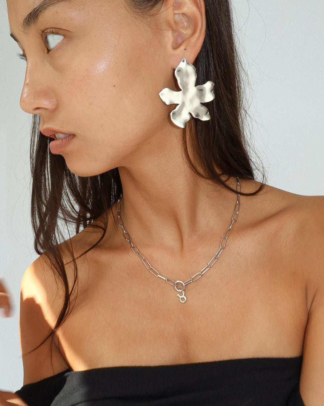 'Fleur' Form Earrings - Lines & Current