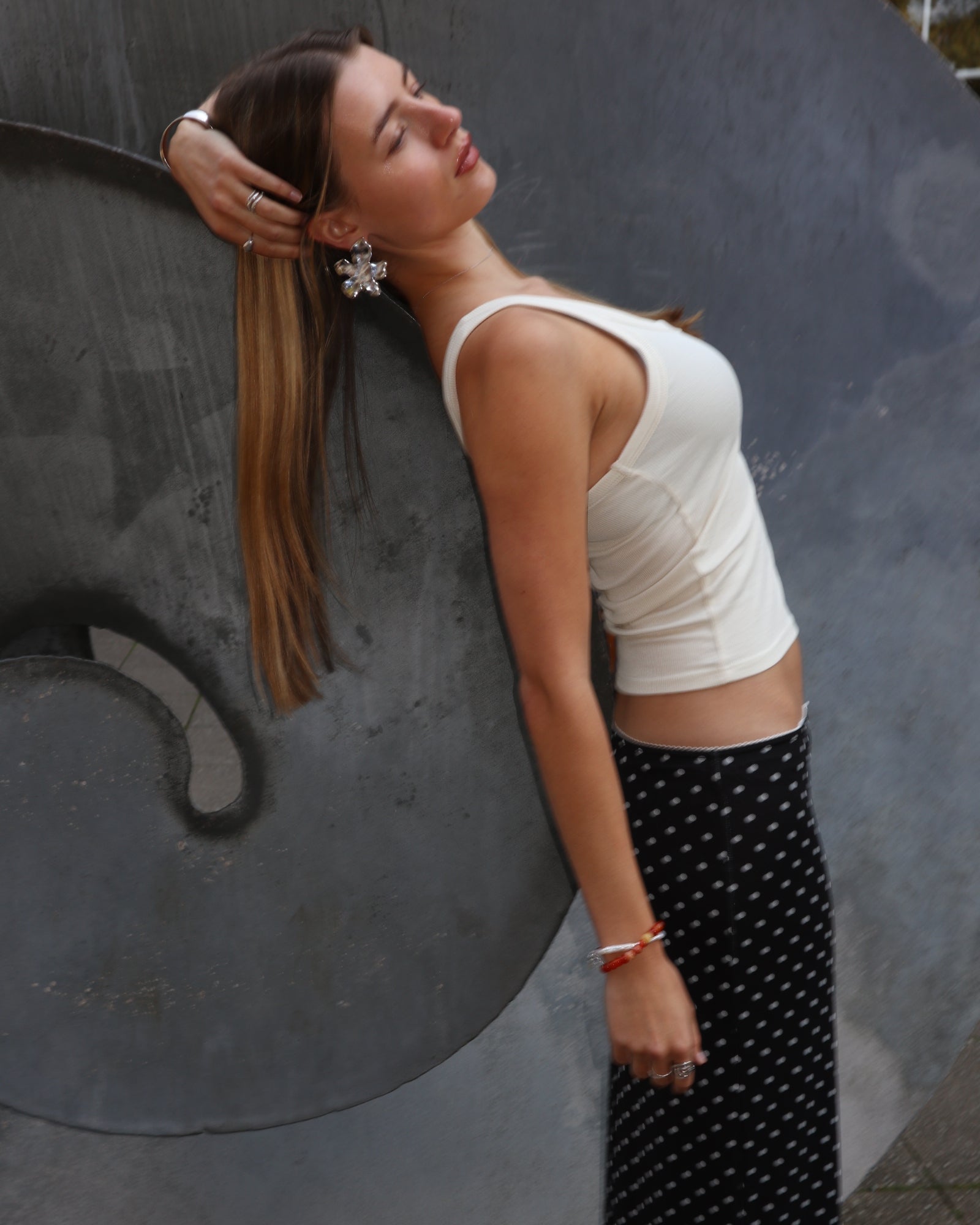 'Fleur' Form Earrings - Lines & Current