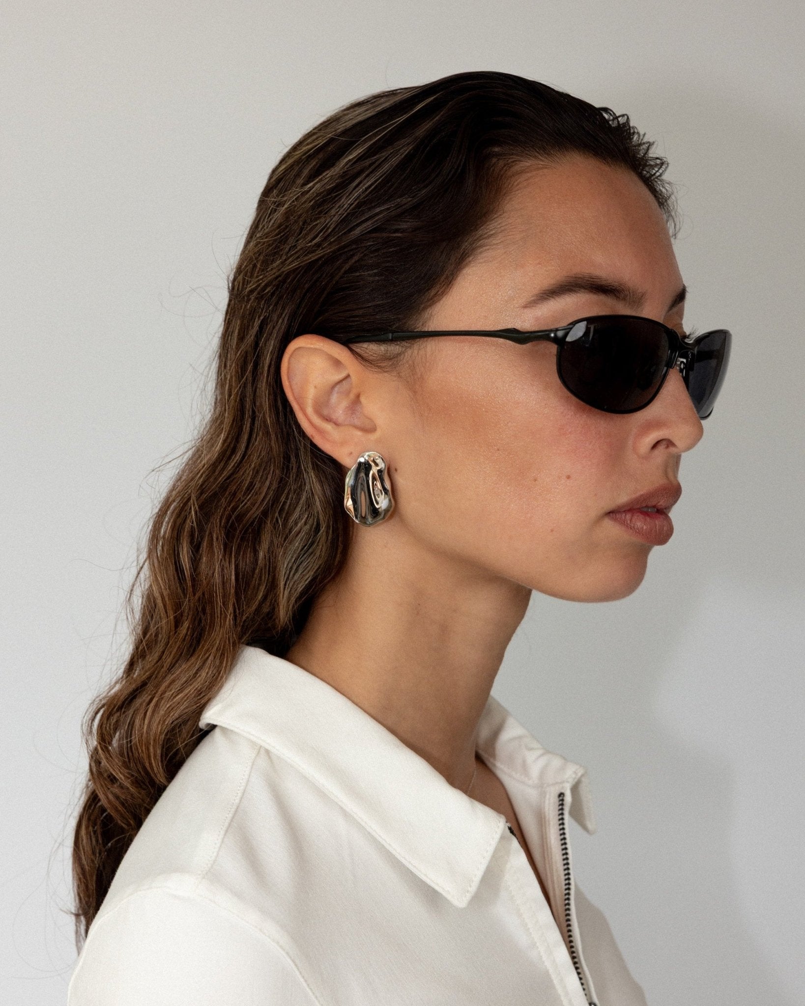 'Pia' Petal Earrings - Lines & Current