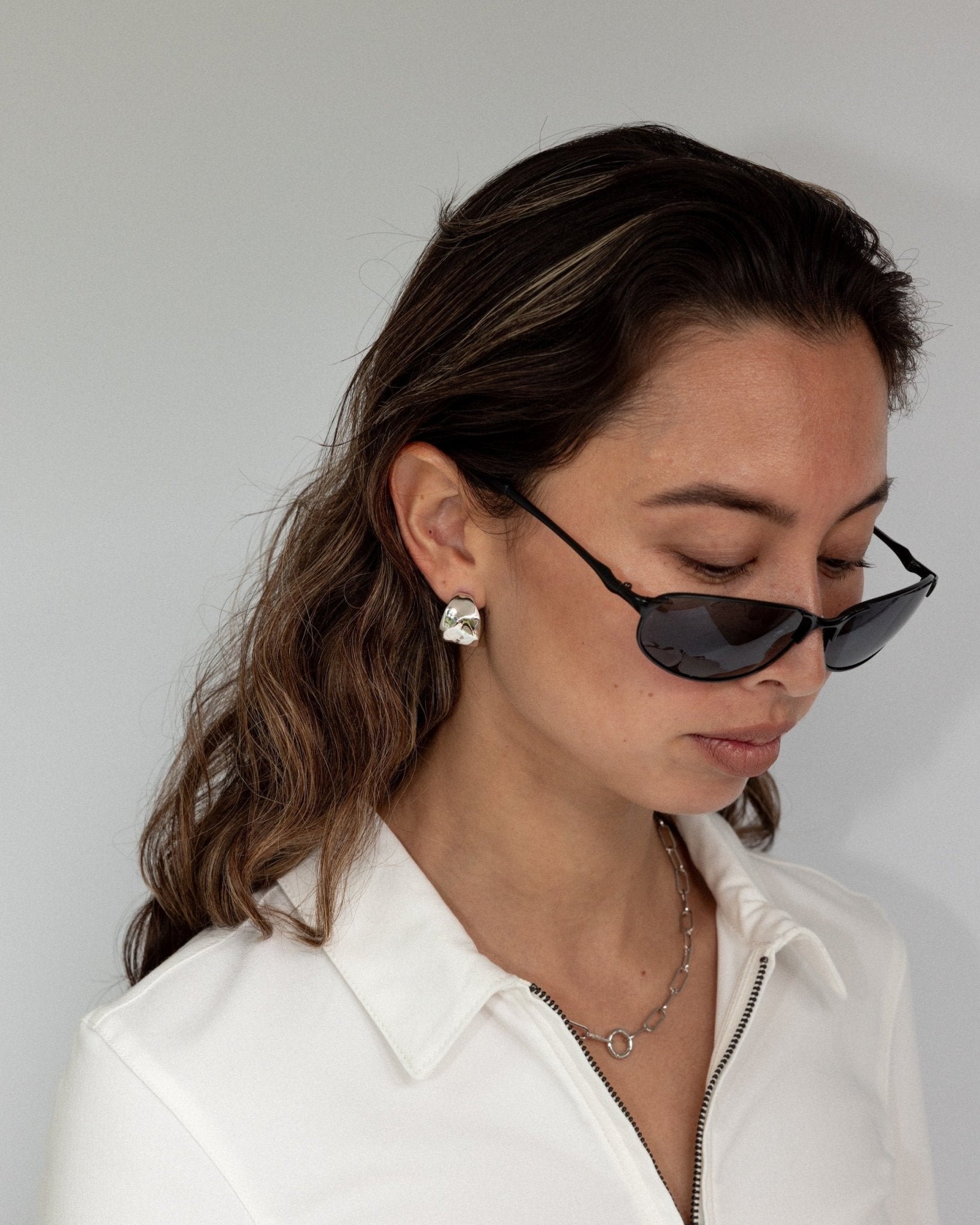 'Rowe' Curled Petal Earrings - Lines & Current