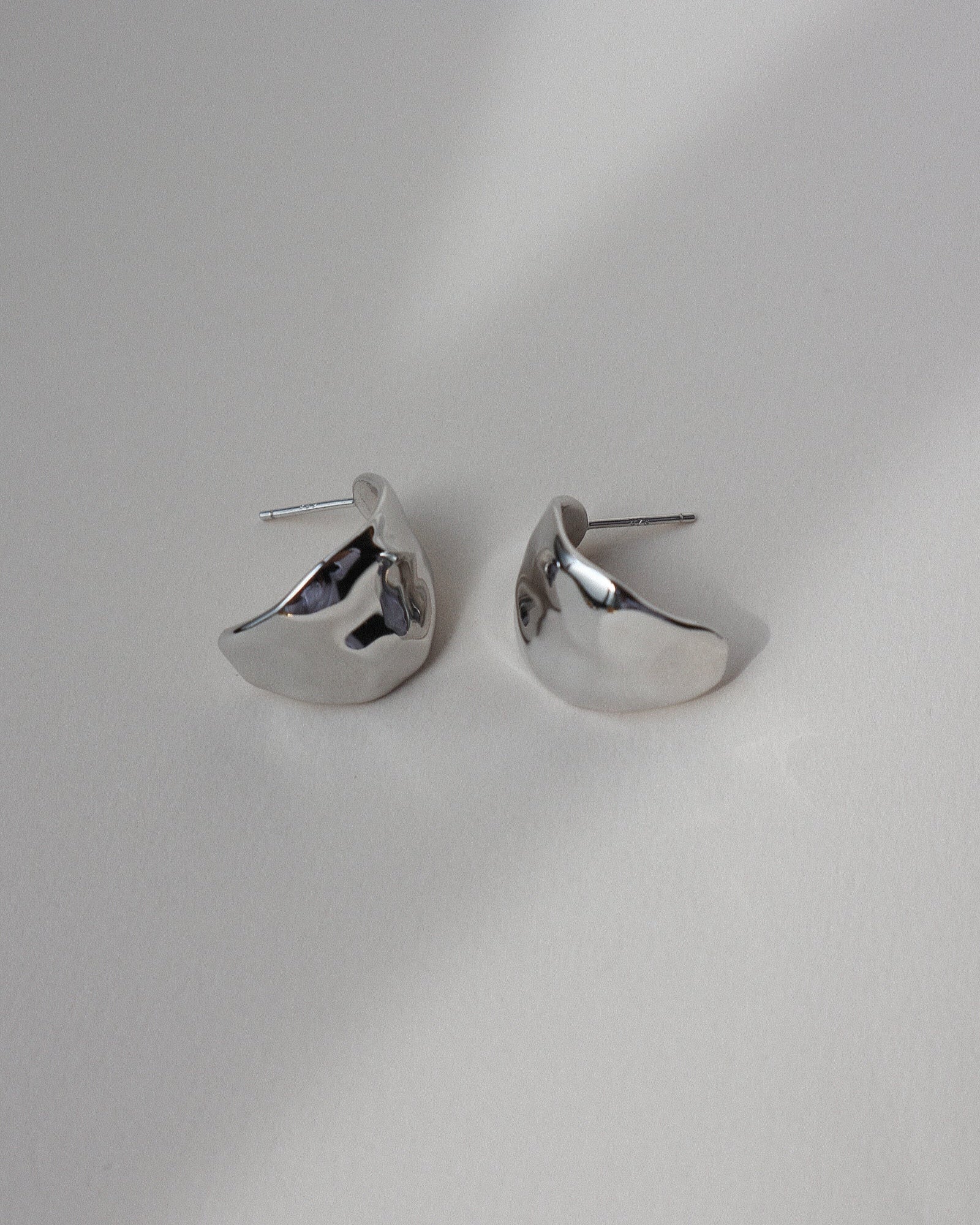 'Rowe' Curled Petal Earrings - Lines & Current