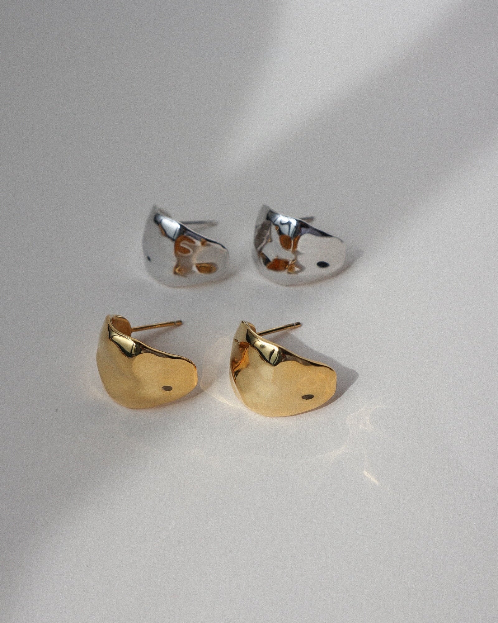 'Rowe' Curled Petal Earrings - Lines & Current