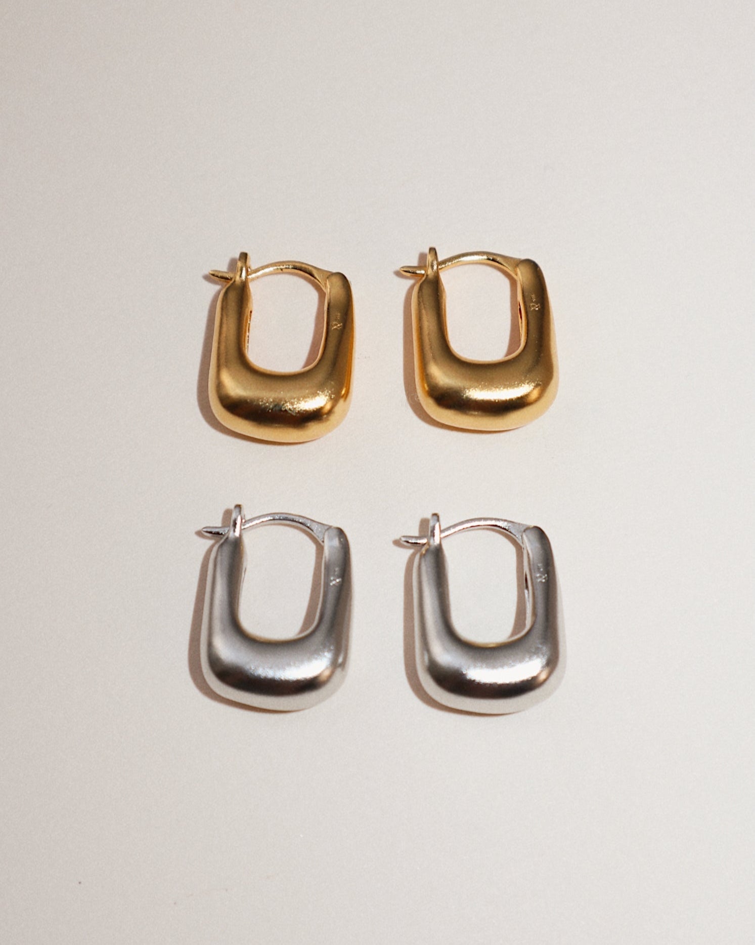 'Rumi' Chubby Hoop Earrings - Lines & Current