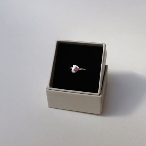 'Power Pinkie' Heart Ring - Lines & Current