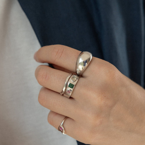 'Rhythm' Stacker Ring - Lines & Current