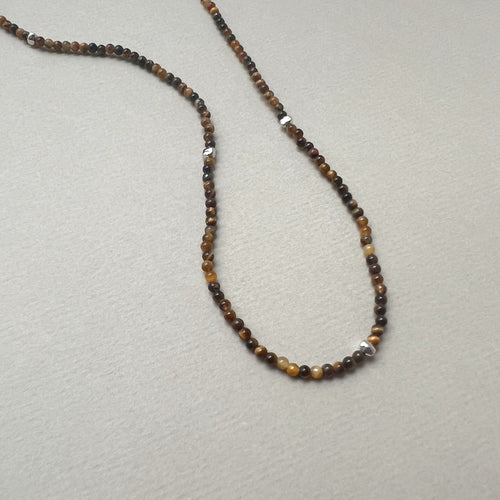 'Tate' Tiger's Eye Beaded Necklace - Lines & Current