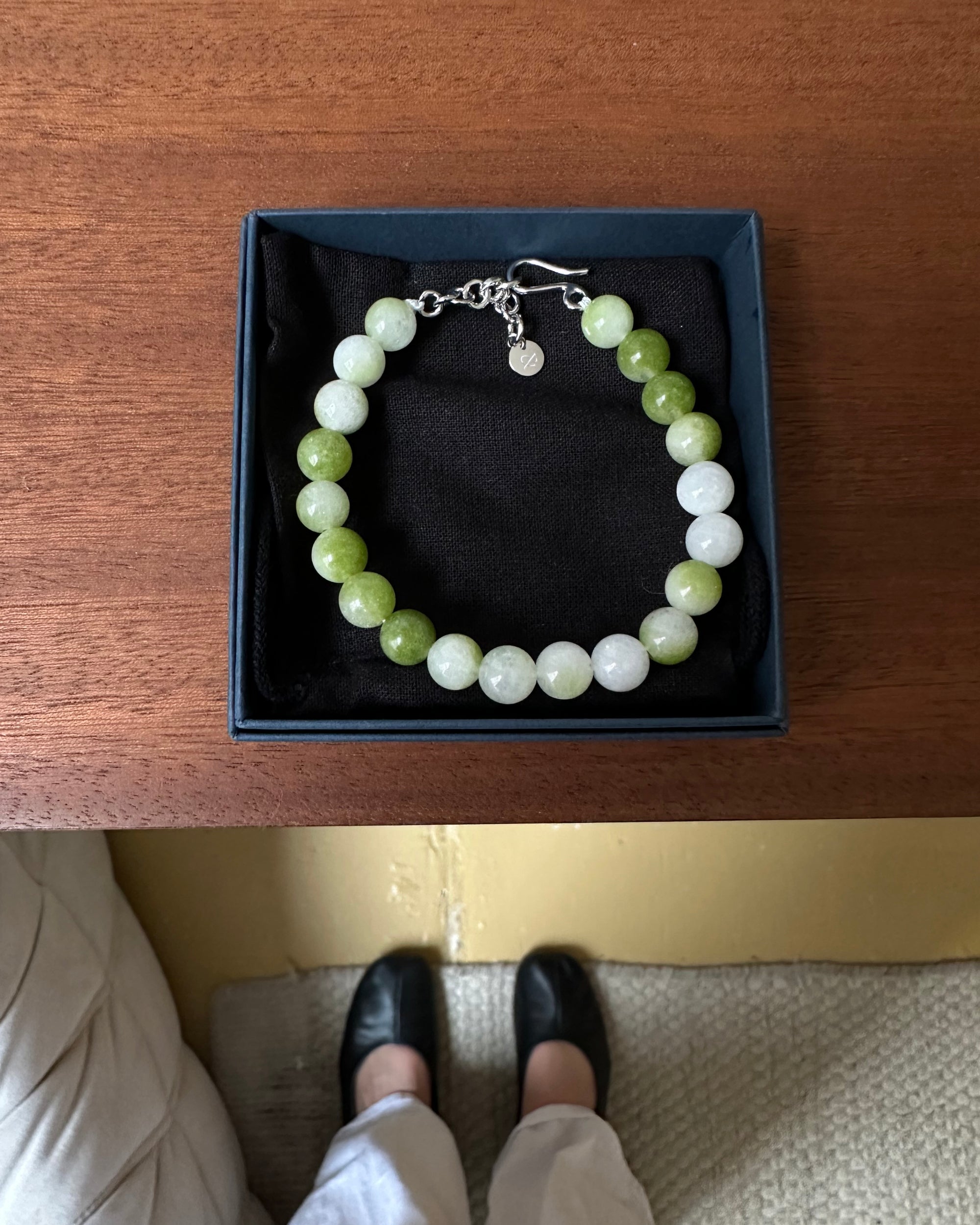 'Pistachio' Green Bead Bracelet