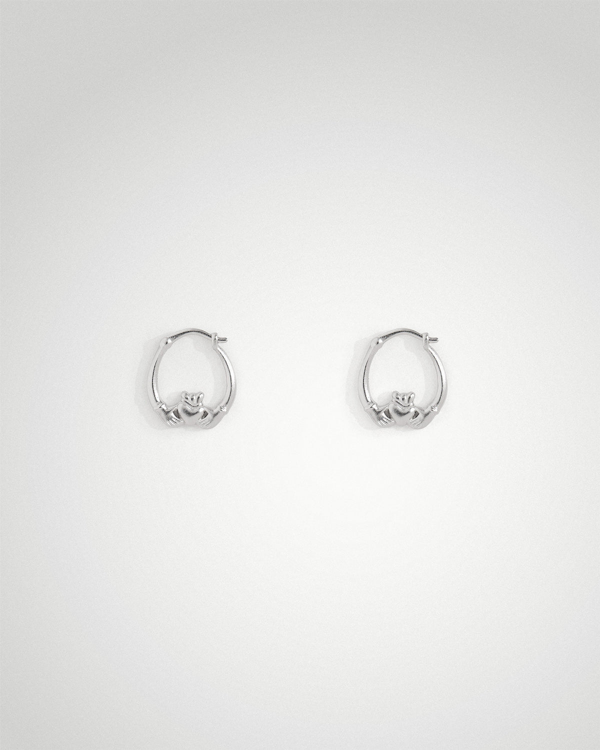 Sterling silver mini Claddagh hoop earrings by Lines &amp; Current