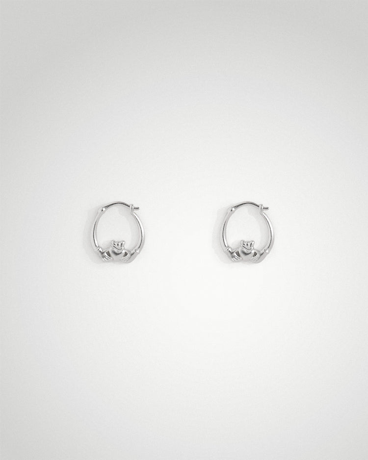 18k gold-plated mini Claddagh hoop earrings by Lines & Current