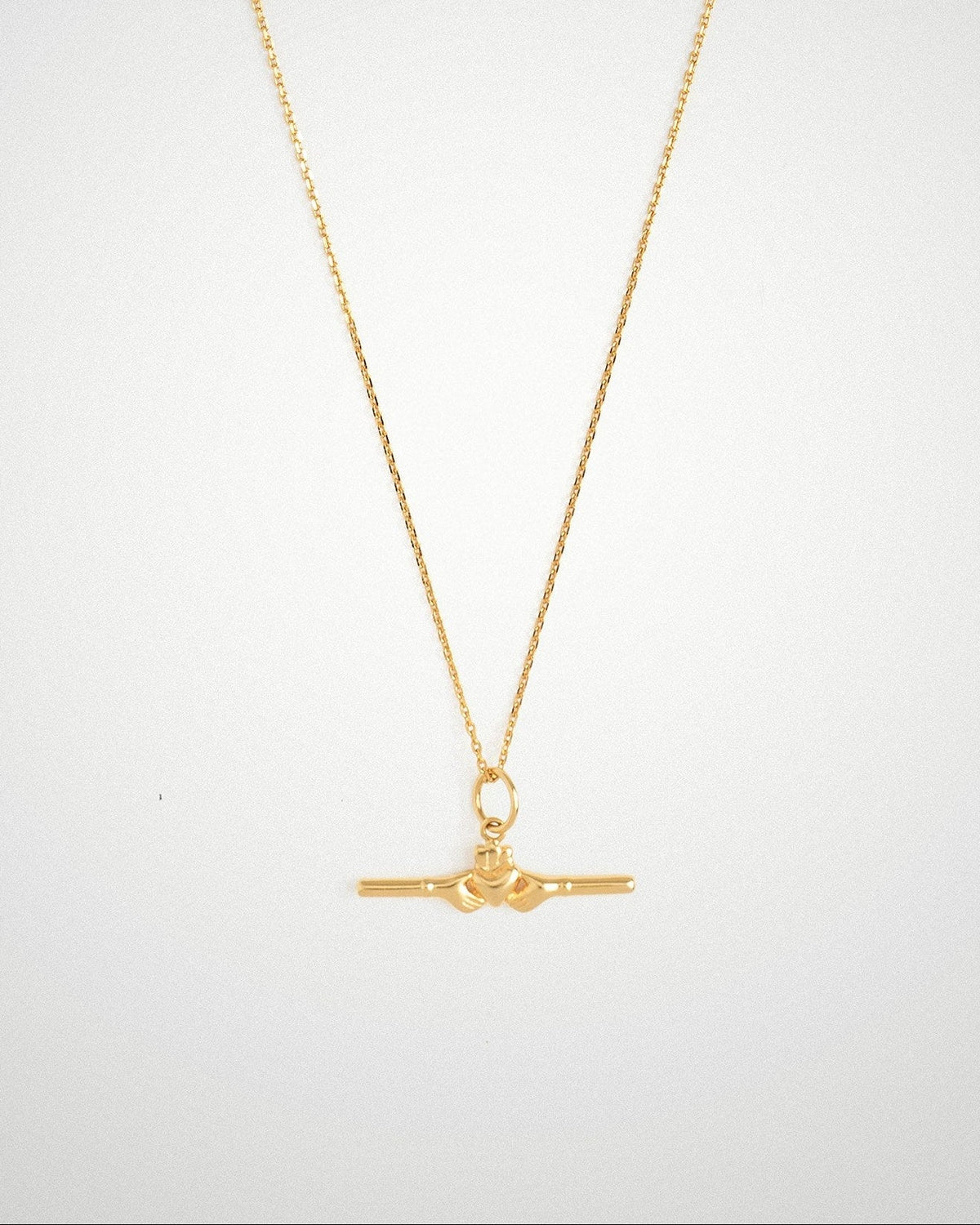 18k gold-plated Claddagh bar necklace by Lines &amp; Current