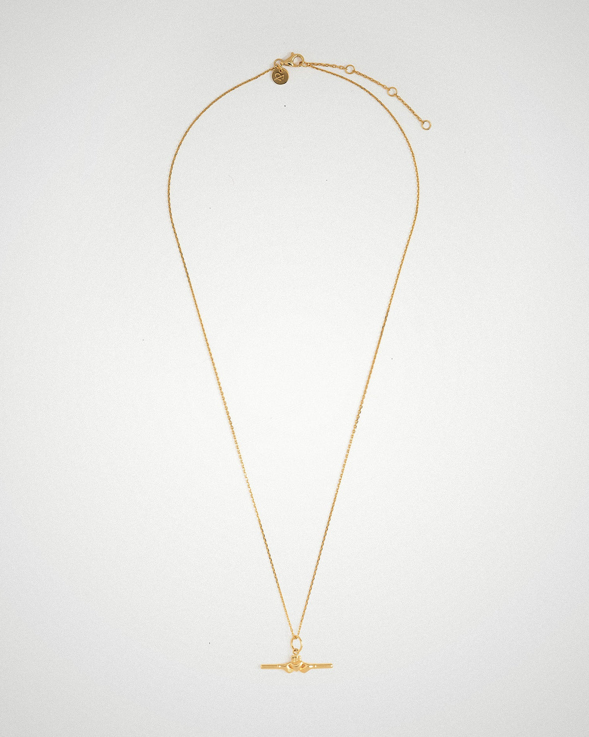 18k gold-plated Claddagh bar necklace by Lines &amp; Current