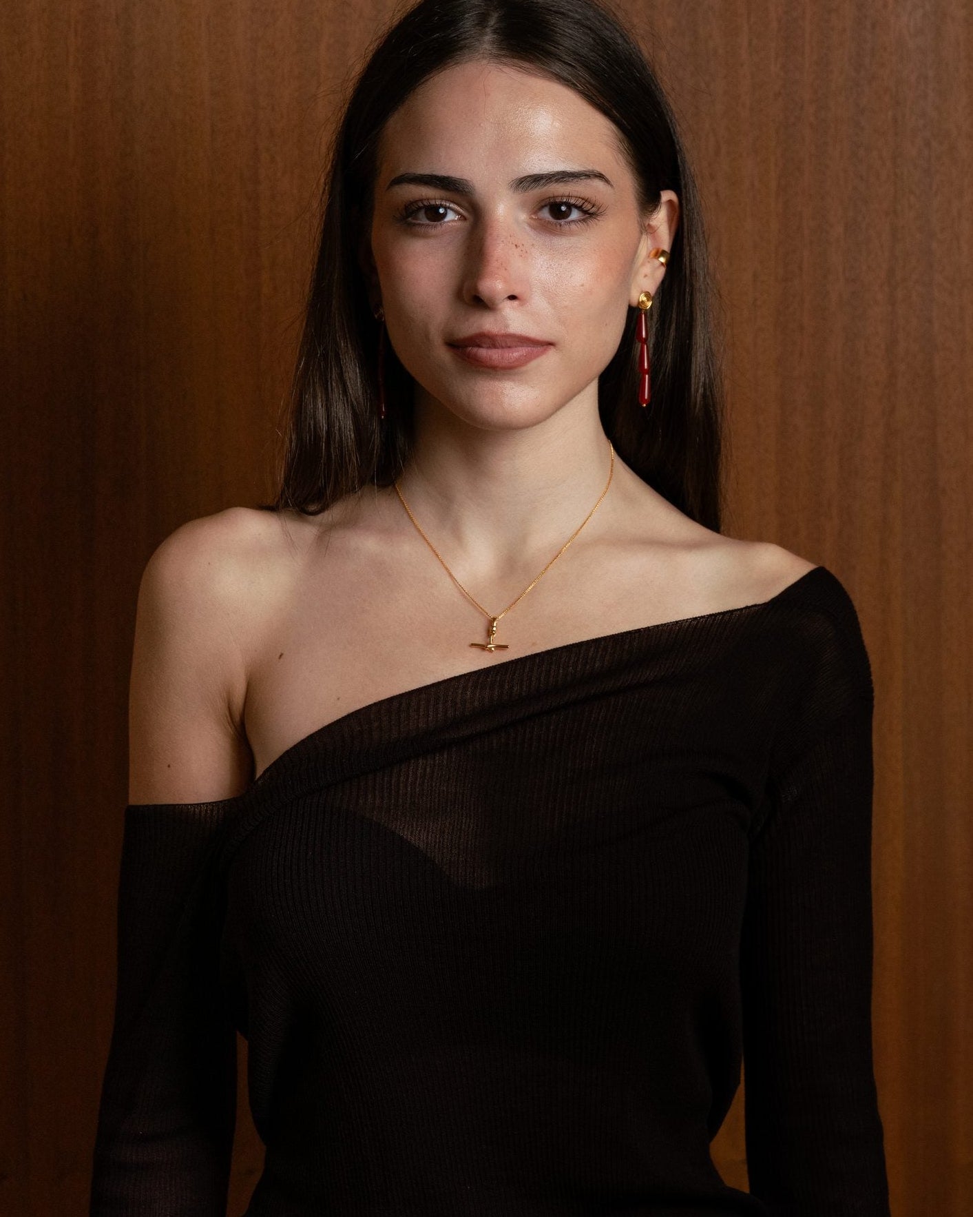 Woman 18k gold-plated T-bar Tabitha necklace