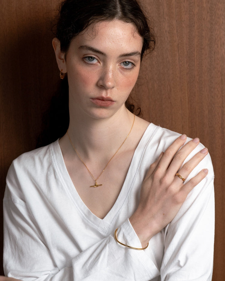 18k gold-plated mid Claddagh hoop earrings by Lines & Current