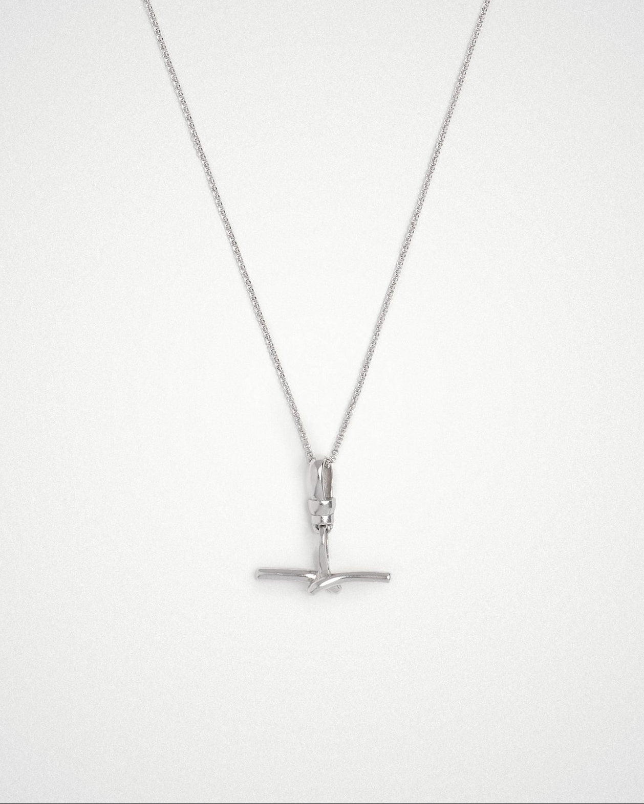 Tabitha T bar necklace on adjustable belcher chain, 20mm pendant, rhodium or 18k gold plating.