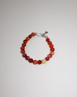 'Agnes' Red Agate Bead Bracelet