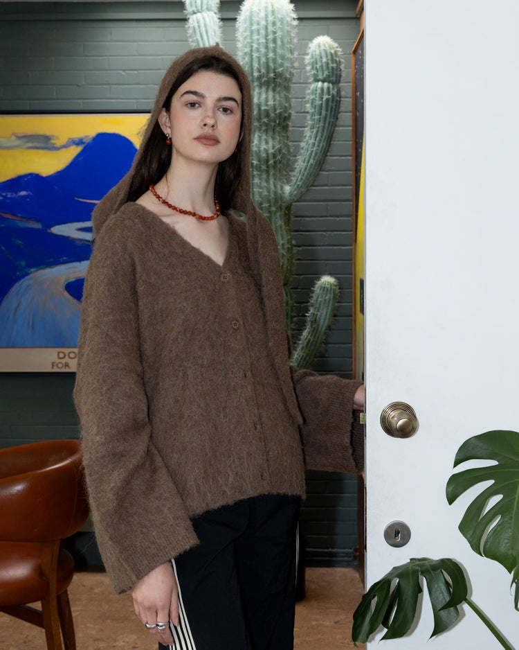 'Agnes' Red Agate Bead Necklace - Lines & Current