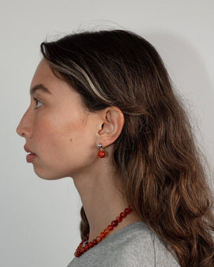 'Agnes' Red Agate Earrings