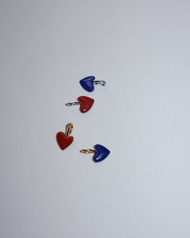 'Andie' Tiny Heart Charm - Lines & Current