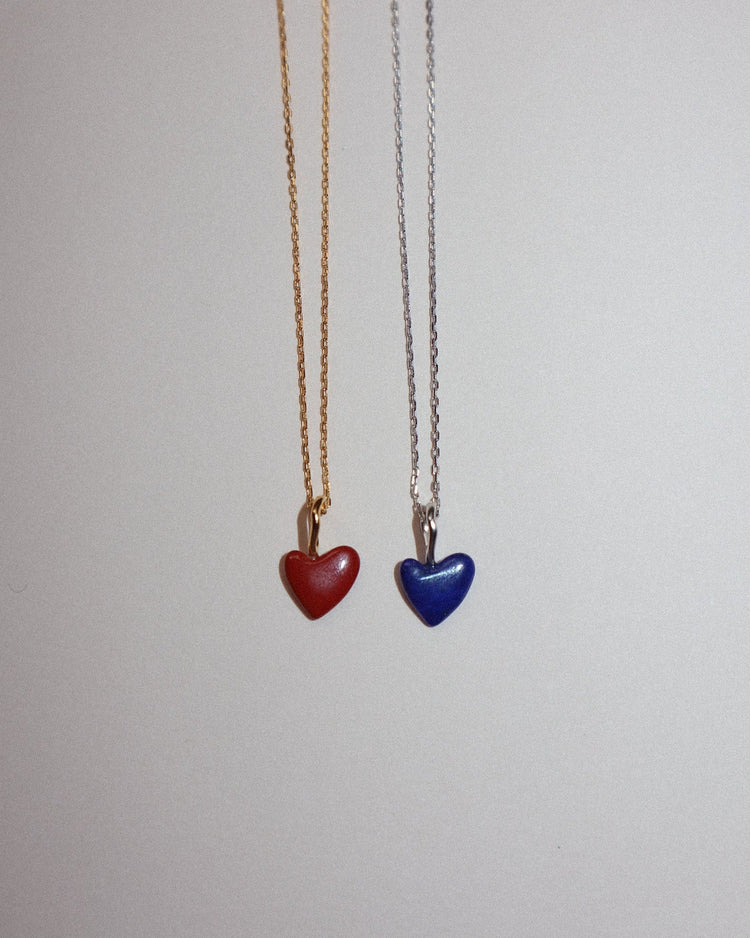 'Andie' Tiny Heart Charm Necklace - Lines & Current