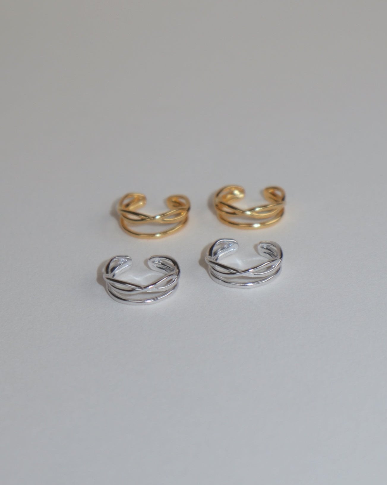 'Ayda' Intertwined Ear Cuffs - Lines & Current