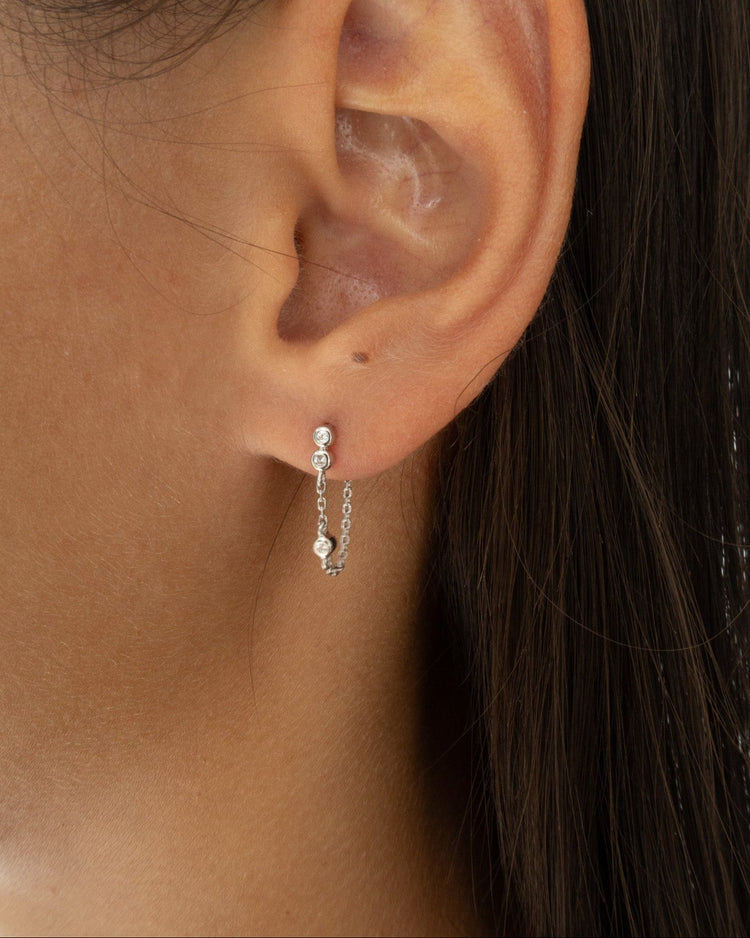 'Bianca' CZ Thread Earrings - Lines & Current