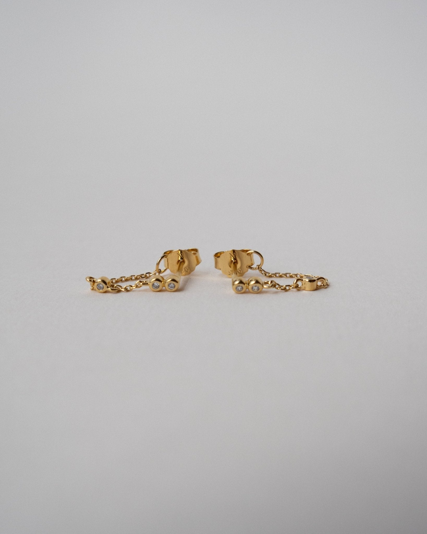 &#39;Bianca&#39; CZ Thread Earrings - Lines &amp; Current