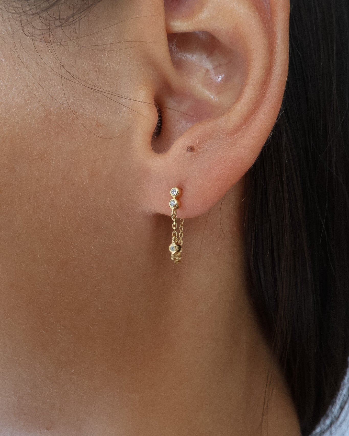 &#39;Bianca&#39; CZ Thread Earrings - Lines &amp; Current