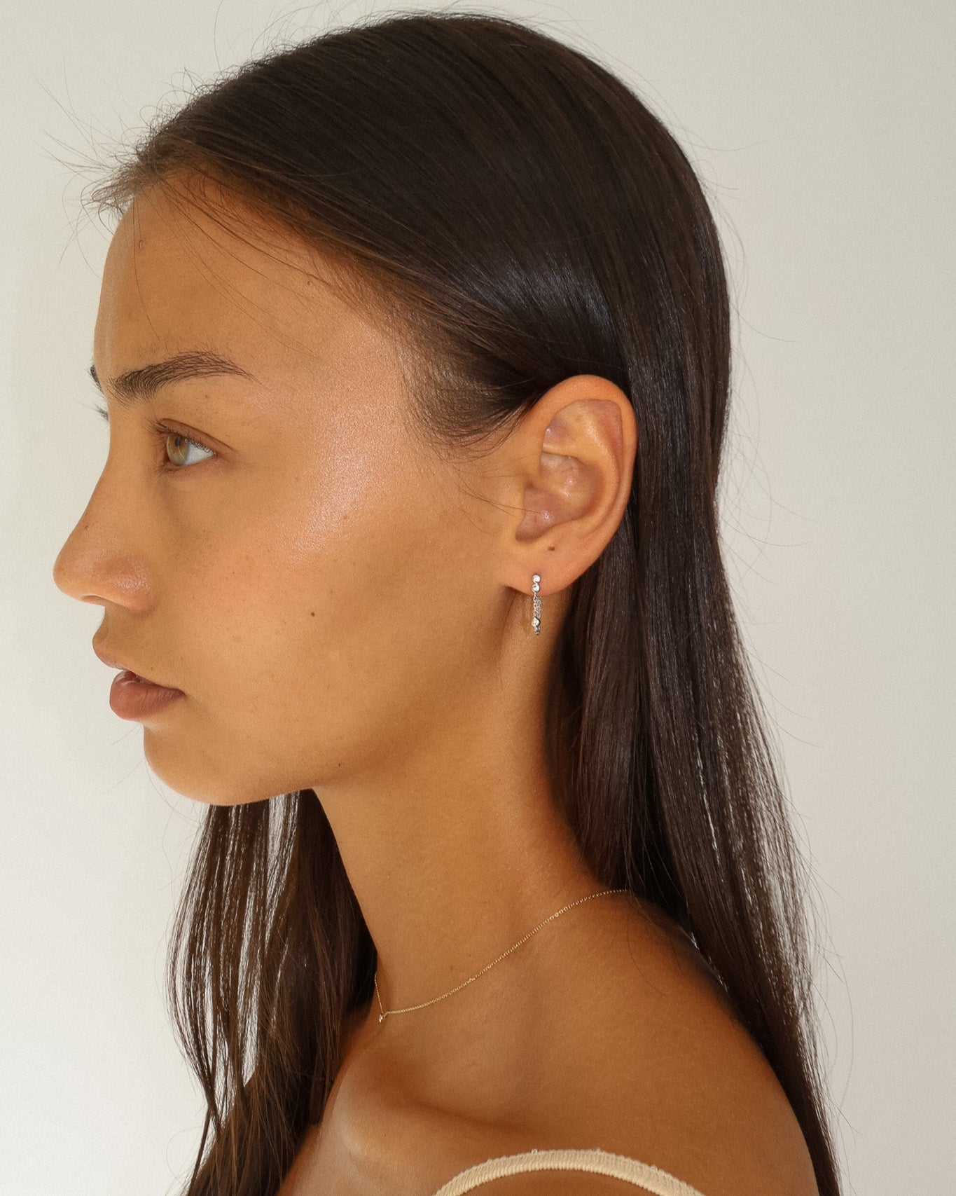 &#39;Bianca&#39; CZ Thread Earrings - Lines &amp; Current