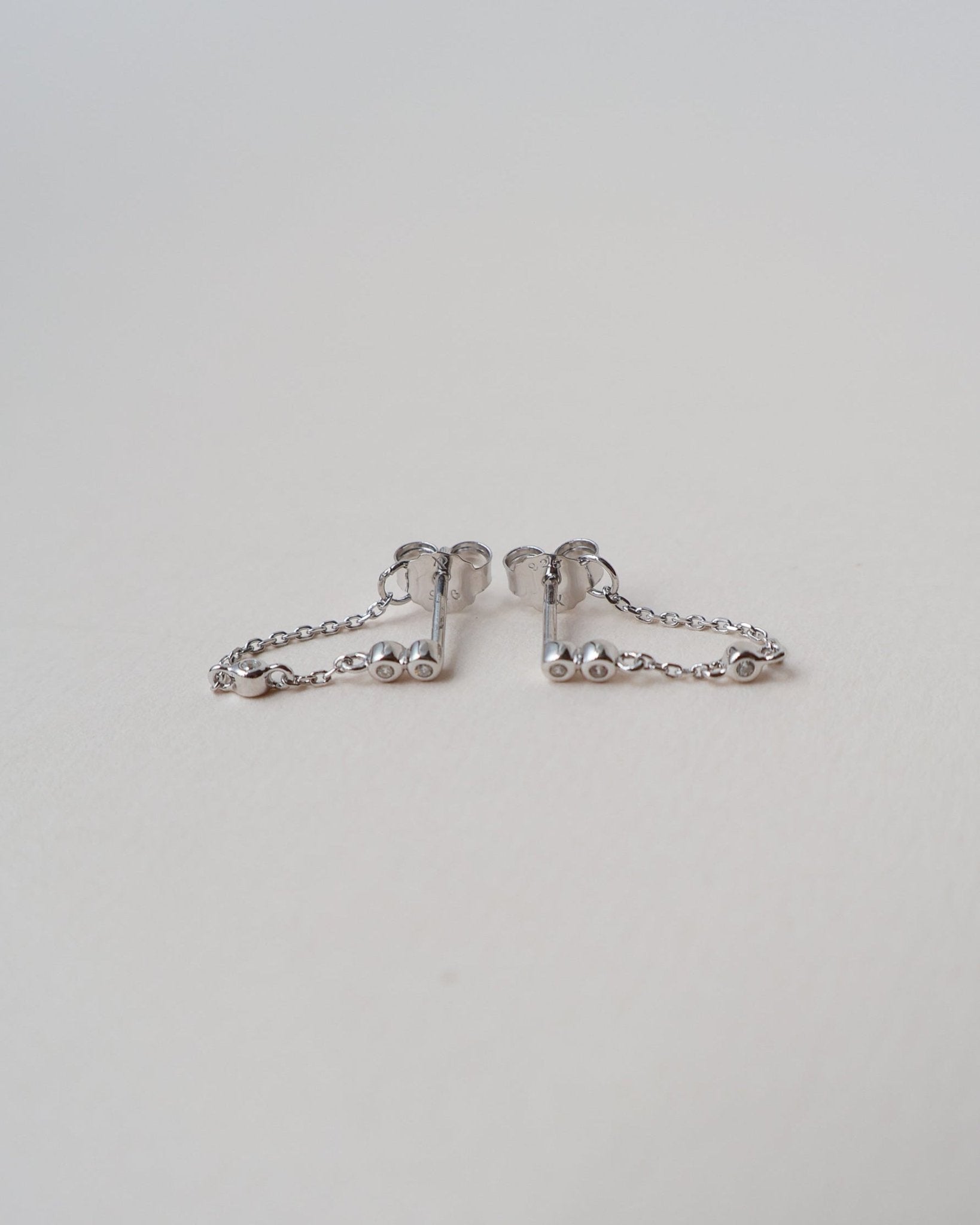 &#39;Bianca&#39; CZ Thread Earrings - Lines &amp; Current