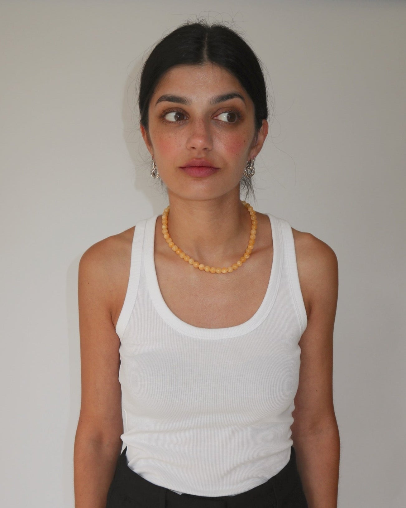 &#39;Brie&#39; Butter Bead Necklace - Lines &amp; Current