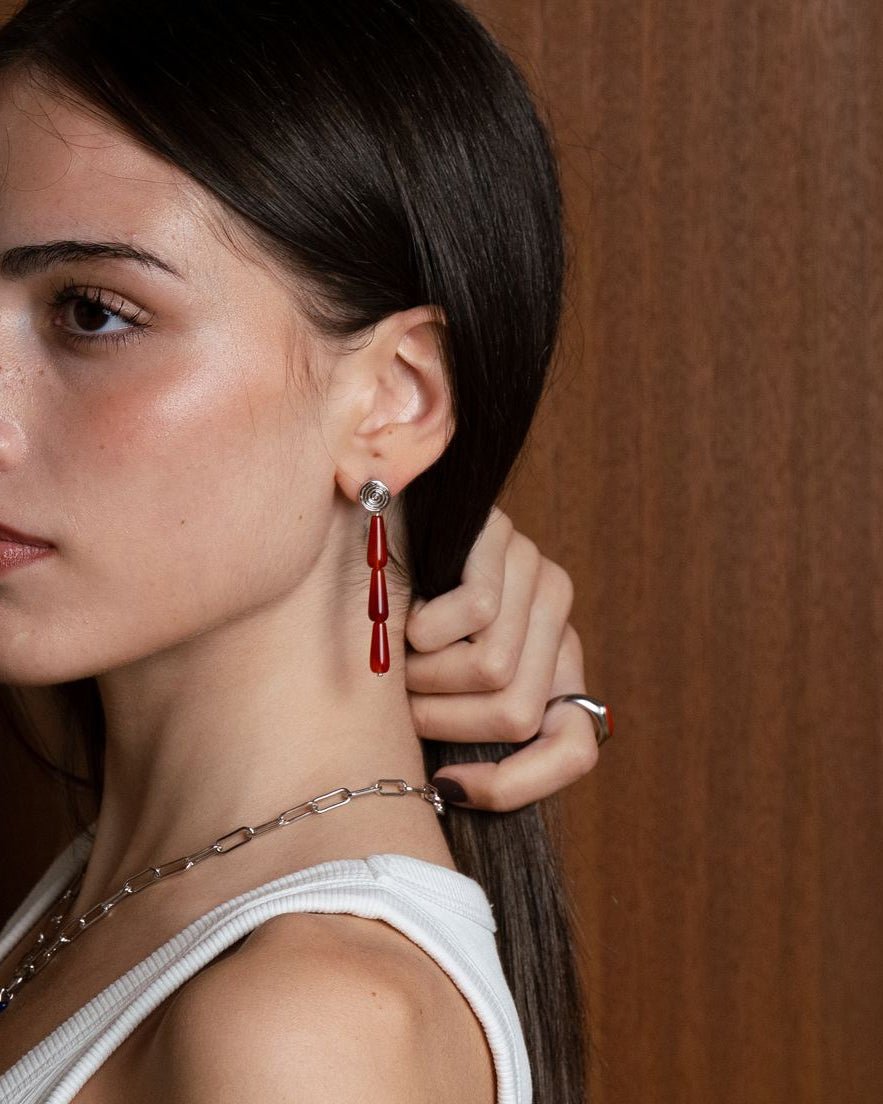 'Calla' Carnelian Drop Earrings - LINES AND CURRENT