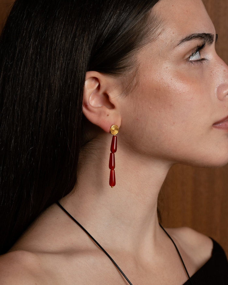 'Calla' Carnelian Drop Earrings - LINES AND CURRENT