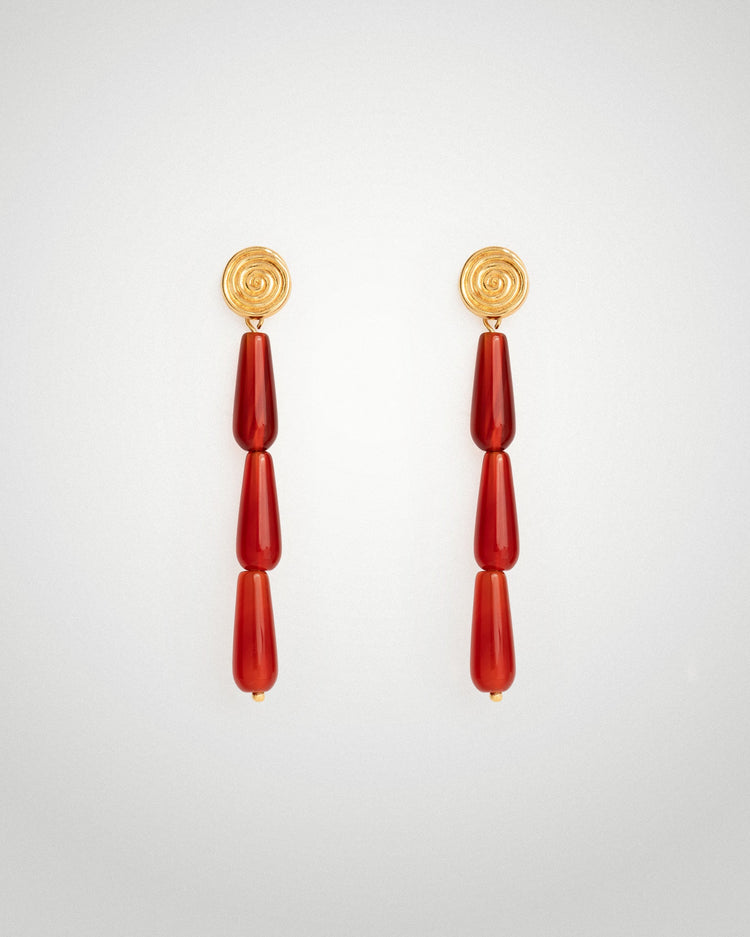 'Calla' Carnelian Drop Earrings - LINES AND CURRENT