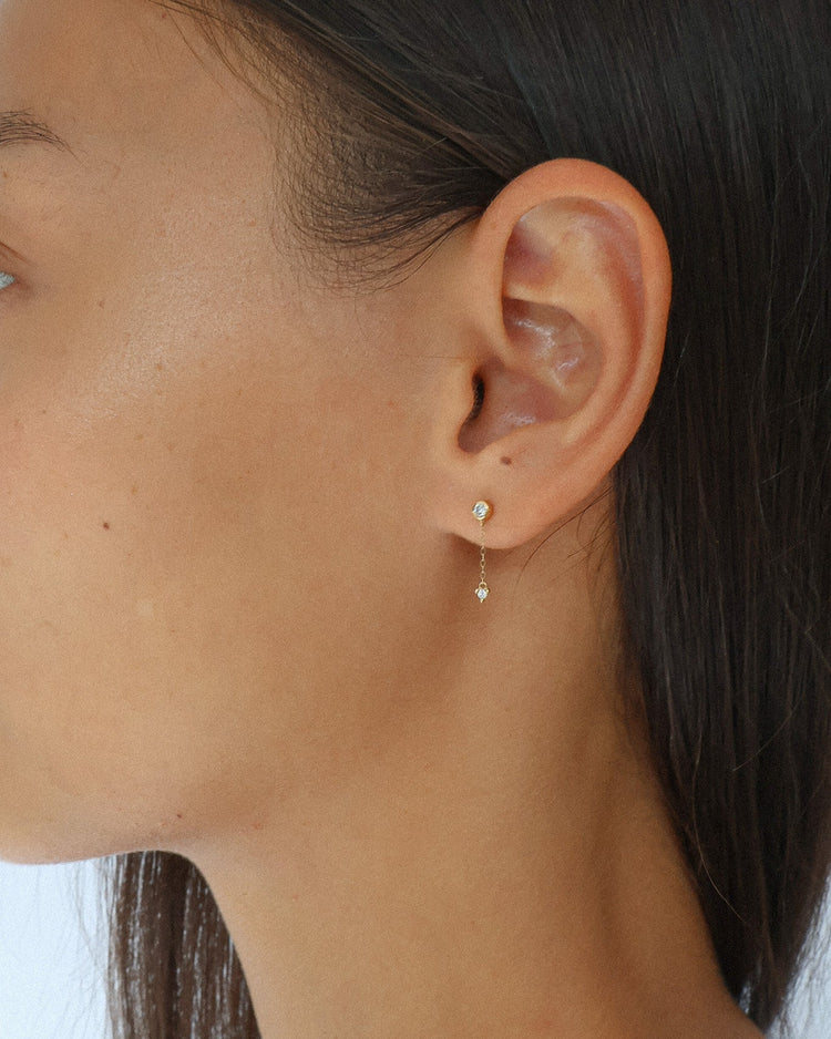 'Dawson' 18K Diamond Drop Earring - Lines & Current