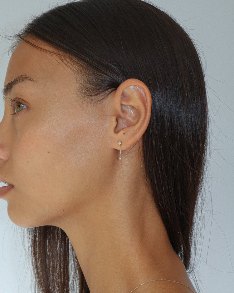 'Dawson' 9K Diamond Drop Earring - Lines & Current