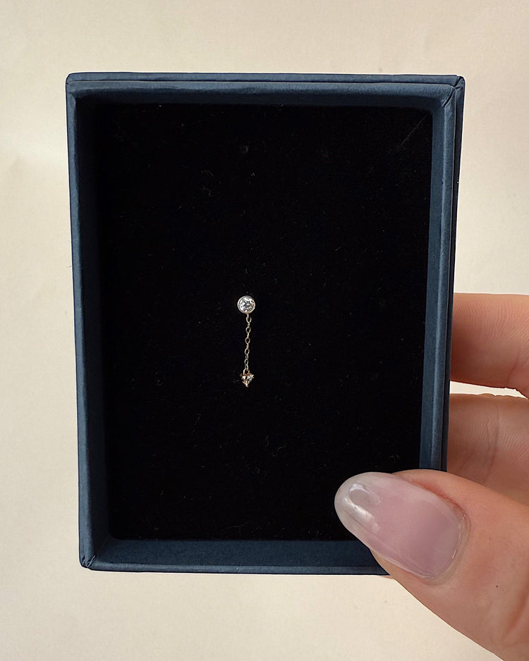 'Dawson' 18K Diamond Drop Earring - Lines & Current