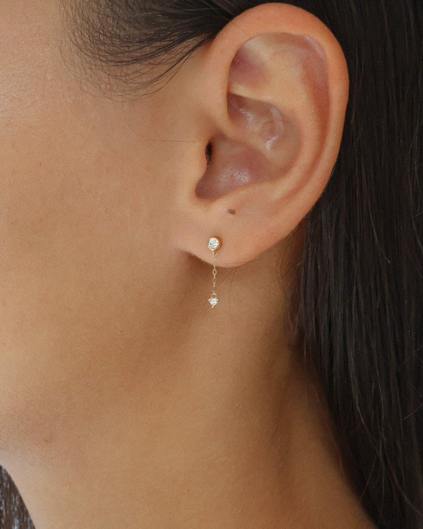 Dawson 9K Diamond Drop Earring