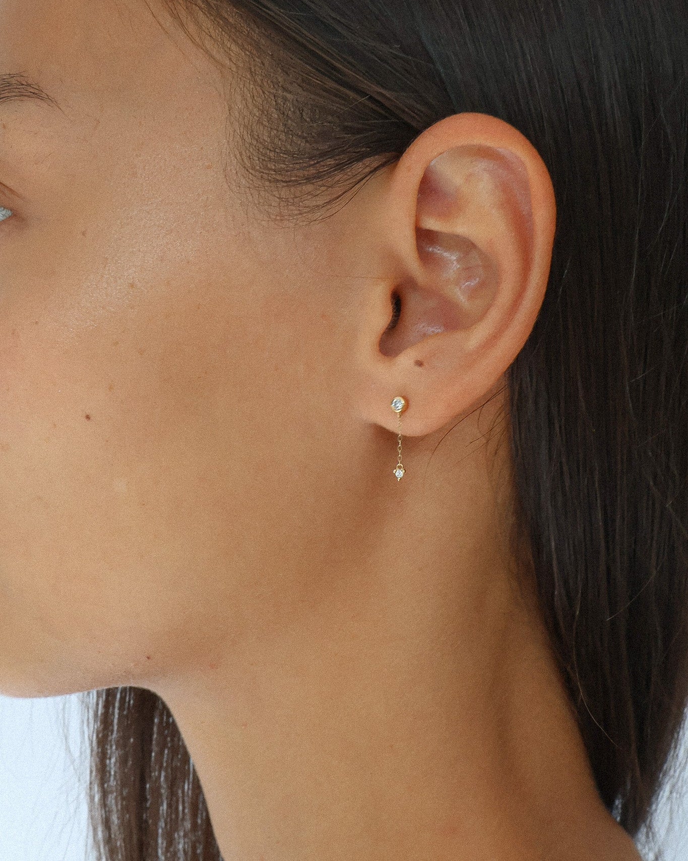 &#39;Dawson&#39; 9K Diamond Drop Earring - Lines &amp; Current