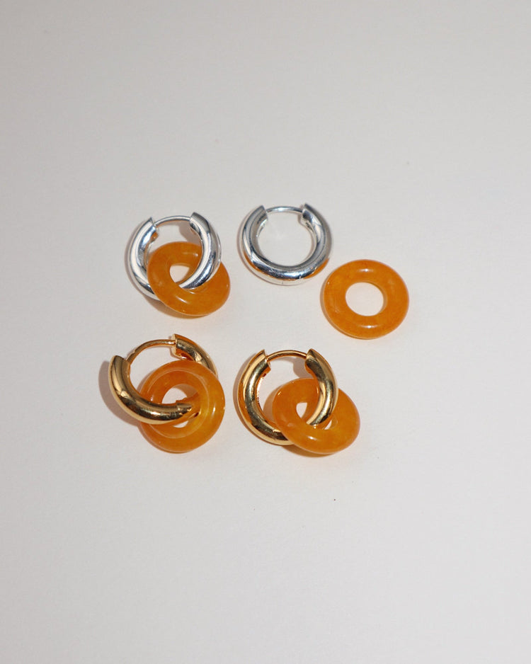 'Drew' Donut Hoop Earrings - Lines & Current