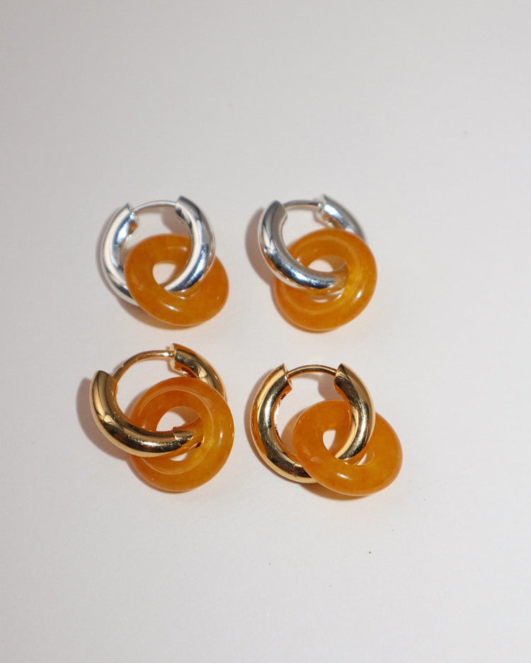'Drew' Donut Hoop Earrings - Lines & Current