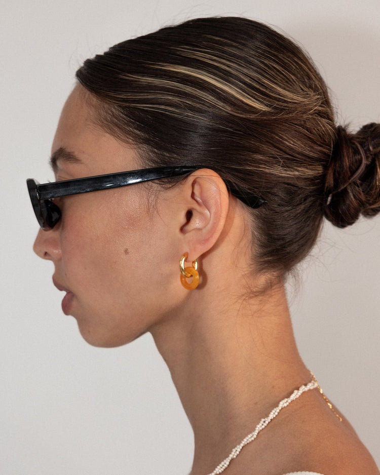 'Drew' Donut Hoop Earrings - Lines & Current