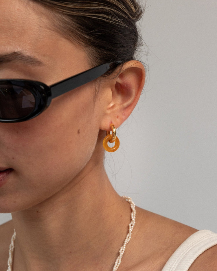 'Drew' Donut Hoop Earrings - Lines & Current