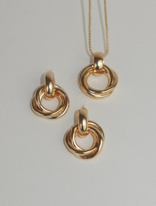 'Eliason' Interlocked Knot Earrings - Lines & Current