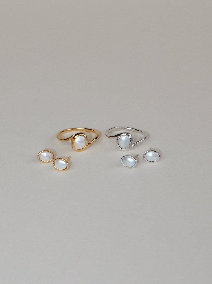 'Ellie' Pearl Wave Ring