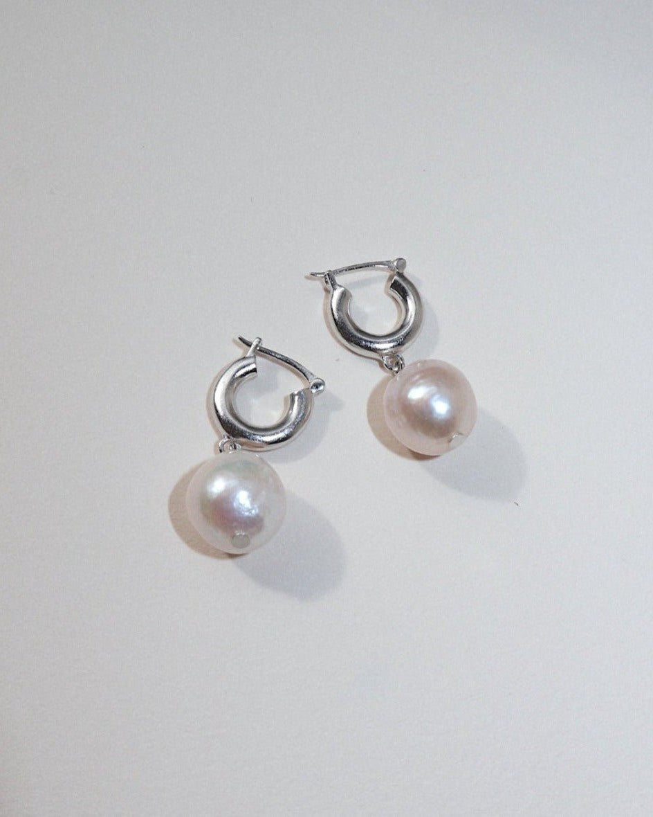 Eloise Pearl Huggie Earrings
